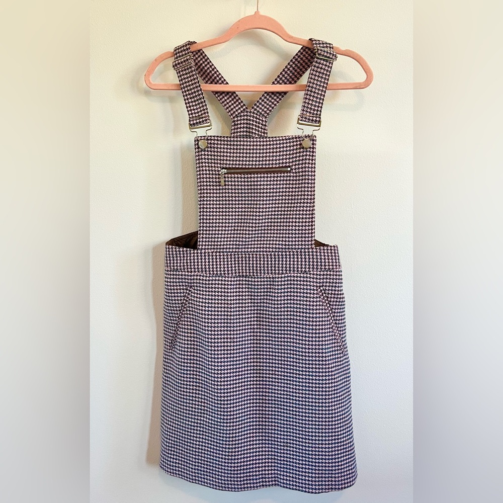 Miss Patina Pink and Grey Overall Dress size L